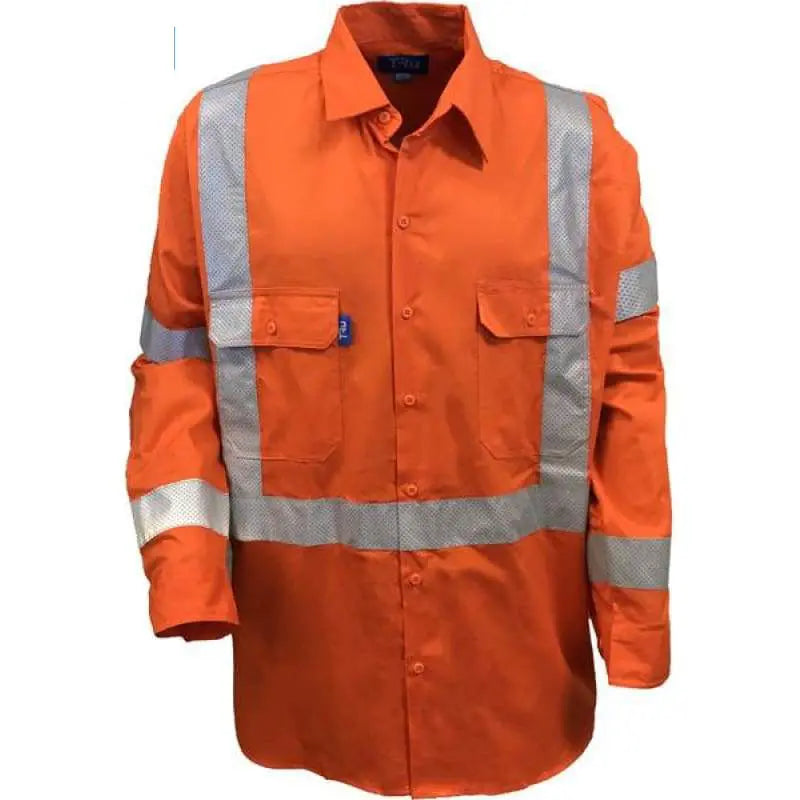 TRU WORKWEAR Cotton Drill Shirt - NSW Rail Tape
