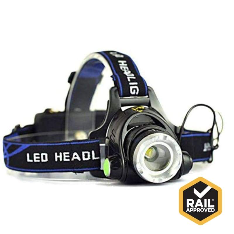 RAIL APPROVED LED Headlamp Torch Kit - 260 lumen, 4 Battery Packs and 2 Chargers