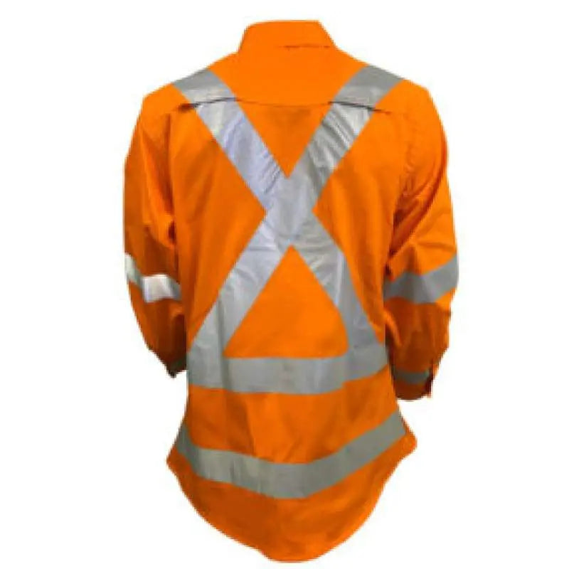 TRU WORKWEAR Women's Cotton Drill Shirt - NSW Rail Tape