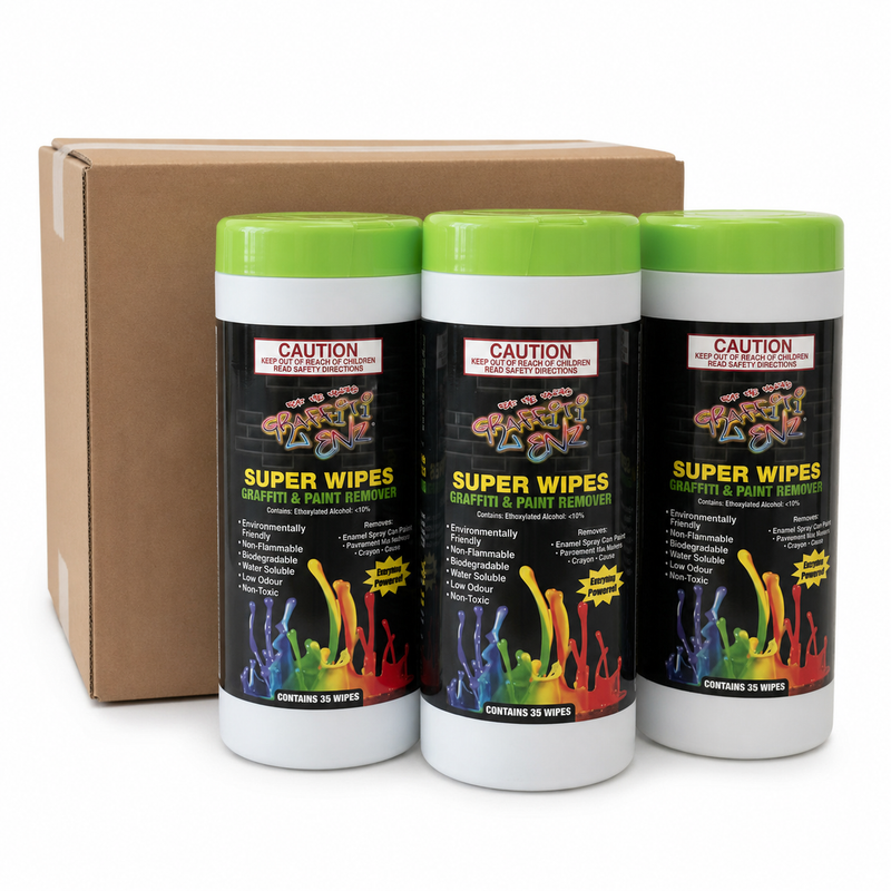 GRAFFITI-ENZ Super Wipes — Carton (20 Canisters × 35 Wipes)
