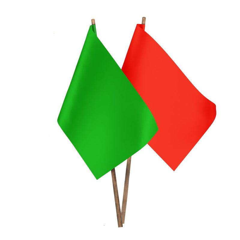 VYPA Rail Signalling Flag — Red or Green, Handheld Trackside Signal