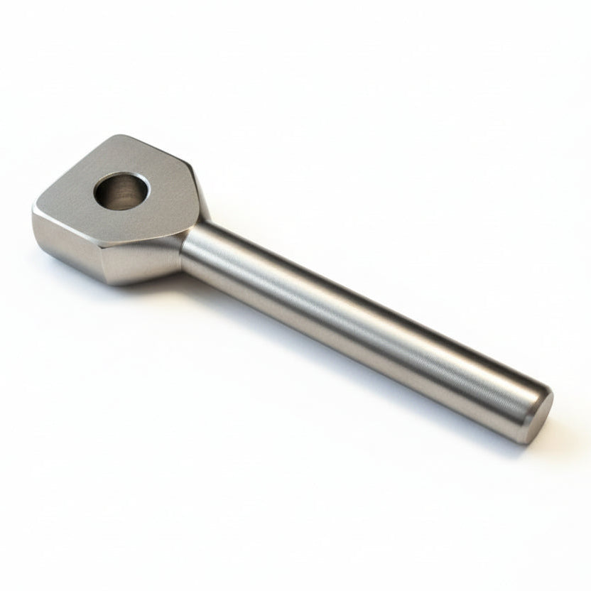 metal cotter pin for retention of larger pins on a white background