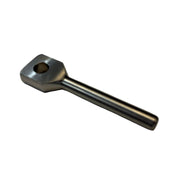 Metal cotter pin for retention of larger pins on white background